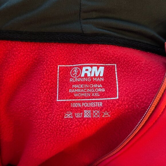 Running Man Elf Run Ladies XXL Red Zip Up Hoodie - Picture 5 of 5